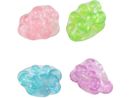 Míček antistresový mačkací s křupajícími kuličkami 4 barvy