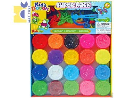 MAC TOYS Modelovací veselá sada 20 tub s doplňky 50g různé barvy