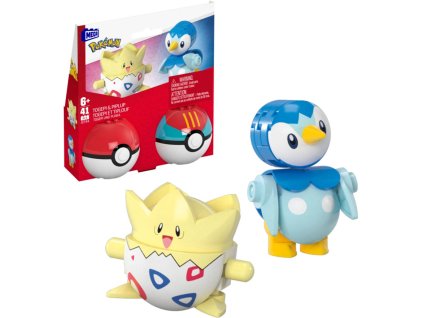 Pokémon Megablok set 2x Pokéball Piplup + Togepi stavebnice 41 dílků