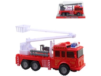 Auto hasičské požární vozidlo s žebříkem hasiči plast