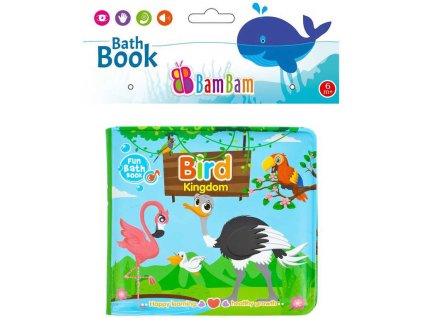 BAM BAM Baby knížka ptáčci pískací do vany na koupání pro miminko