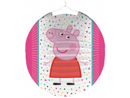 Lampion kulatý prasátko Peepa Pig 25cm na svíčku karton