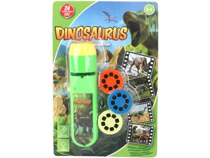 Baterka dětská svítilna a projektor Dinosauři 2v1 na baterie Světlo