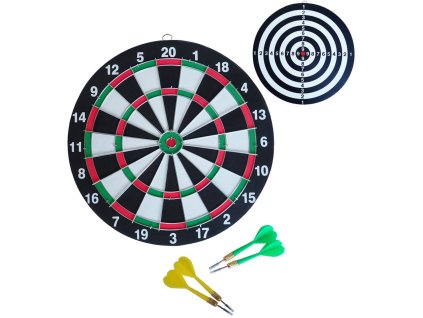 ACRA Hra šipky terč papírový závěsný 28,5cm + 4 šipky kovový rám