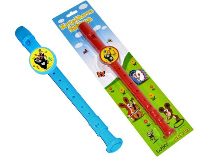 KRTEK (Krteček) Flétna dětská 33cm 2 barvy plast na kartě