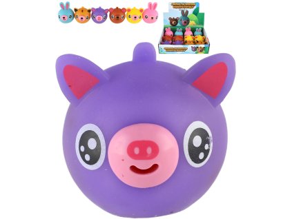 Zvířátko pískací vyplazuje jazyk dětská žertovinka 6 druhů guma