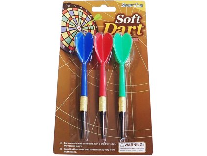 Šipky barevné set 3ks s plastovým hrotem pro elektronické terče