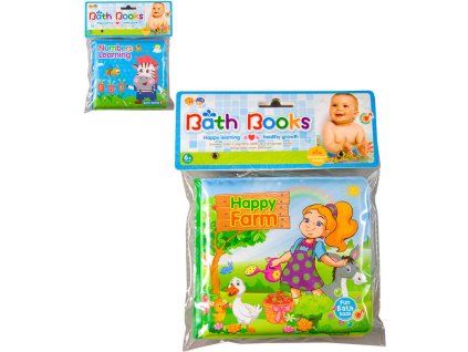 Baby knížka do vody plastová na koupání 2 druhy pro miminko