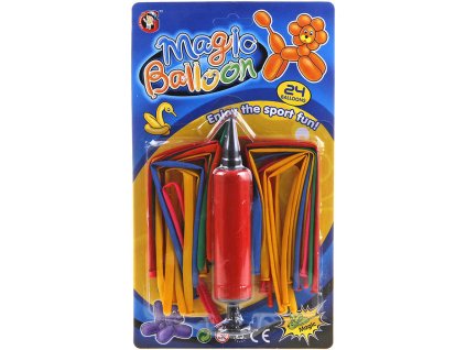 YG Sport Balónky modelovací set 24ks s pumpičkou na kartě