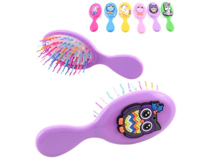 Kartáč ozdobný dětský hřeben na vlasy barevné ostny 6 druhů