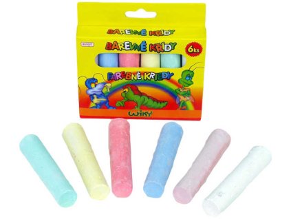 Křídy chodníkové barevné kulaté Set 6ks 6 barev v krabičce na chodník