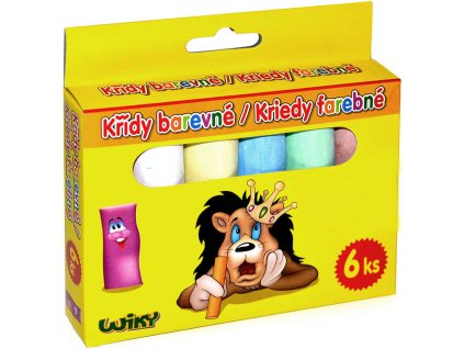 Barevné křídy dětské chodníkové set 6ks se lvem v krabičce