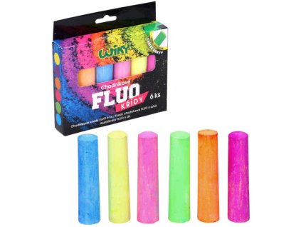 Křídy barevné chodníkové Fluo kulaté set 6ks v krabičce