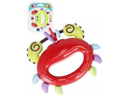 BAM BAM Baby chrastítko a kousátko krab pro miminko na kartě 2 barvy