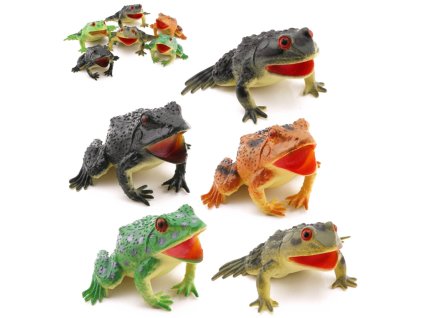 Zvířátko žába 10cm pískací žabička 3 druhy 3 barvy