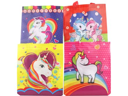 Taška dárková Jednorožec 27x30cm holčičí různé druhy plast