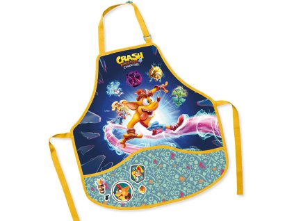 Zástěra dětská Crash Bandicoot 50x55cm na výtvarnou výchovu