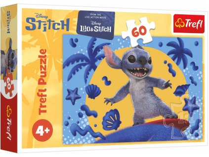 TREFL PUZZLE Den se Stitchem Lilo&Stitch skládačka 33x22cm 60 dílků