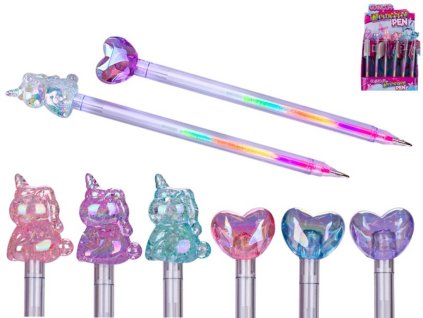 Glamour propiska dětská vícebarevné pero s ozdobou 2 druhy 3 barvy