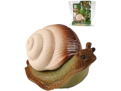 Zvířátko hlemýžď 11cm měkký gumový šnek s plastovou ulitou