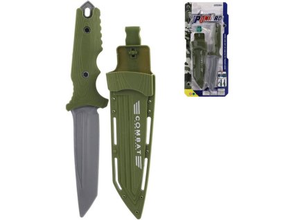 Nůž dětský army vojenský zelený plastový 25cm set s pouzdrem