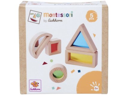 EICHHORN DŘEVO Montessori baby smyslové bloky set 5 tvarů