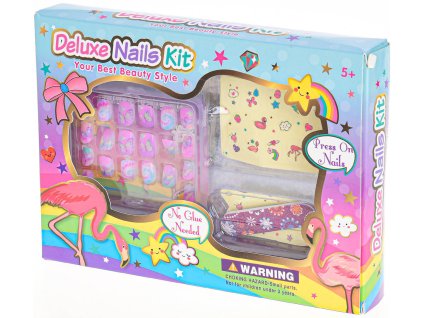 Nalepovací nehty set 20ks s pilníkem a nálepkami zdobení nehtů