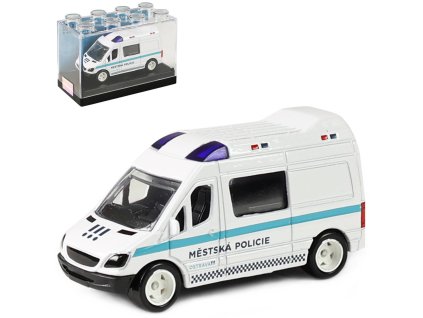 Auto policejní kovová dodávka volný chod městská policie Ostrava