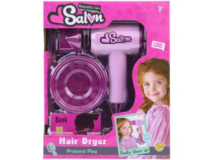 Kadeřnický dětský set funkční fén se dvěma nástavci na baterie