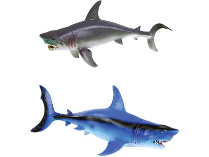 Zvířata žralok 34cm plastové figurky pískací zvířátka 2 barvy