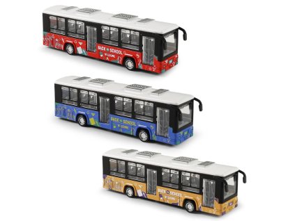 Autobus kovový otvírací dveře 3 barvy na výběr