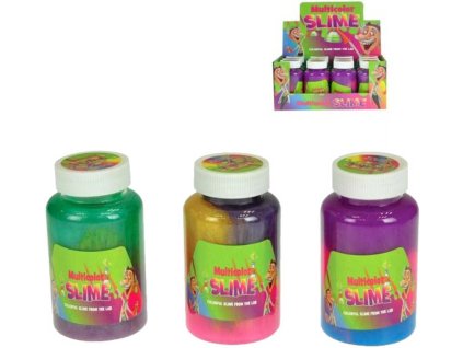 Sliz duhový 250g zábavná hmota v plastové lahvičce 3 barvy