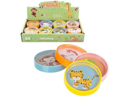 Hra motorický hlavolam kuličkový zvířátka 8 druhů plast