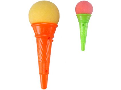 Vystřelovací zmrzlina set kornout + soft balonek pěnový 2 barvy plast