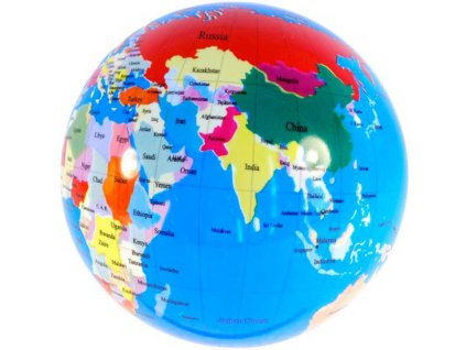 Míč glóbus 23cm potištěný balon zeměkoule v síťce