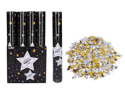 Párty konfety vystřelovací Hvězdy 40 cm