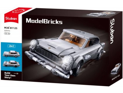 SLUBAN Model Bricks Auto tajného agenta 325 dílků + 1 figurka 2v1 STAVEBNICE