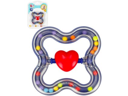 BAM BAM Baby chrastítko srdíčko pro miminko na kartě plast