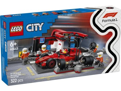 LEGO CITY Zastávka v boxech F1 a personál s vozem Ferrari 60443 STAVEBNICE