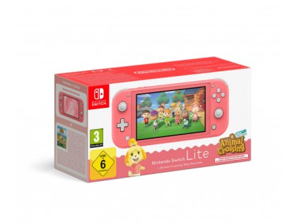 Nintendo Switch Lite Coral + ACNH bundle