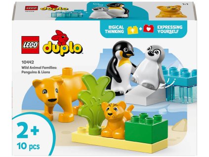 LEGO DUPLO Rodinky divokých zvířat: Tučňáci a lvi 10442 STAVEBNICE