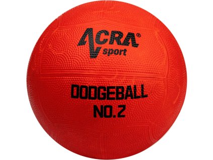 ACRA Míč Rubber Dodgeball vybíjená červený vel. 2