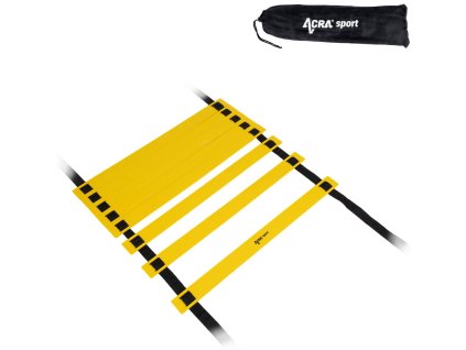 ACRA Žebřík na agility tréninkový 4m plastové příčky žluto-černý
