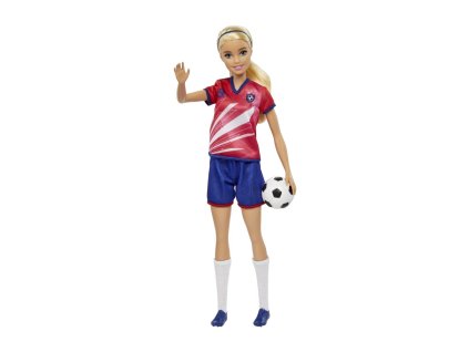 Barbie futbalová bábika  - BARBIE V ČERVENOM DRESE