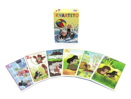 Kvarteto Krtek 1 společenská hra - karty v papírové krabičce 6x9cm