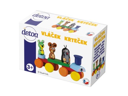 Vlak Krtek dřevo 15cm v krabičce