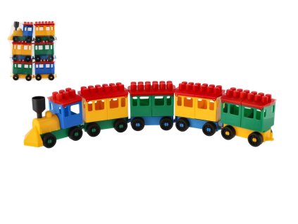 Stavebnice LORI 8 vlak + 5 vagónků plast v sáčku 20x26x5cm