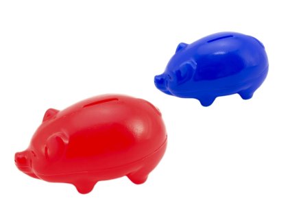 Pokladnička Prasátko plast 16cm asst 2 barvy 12m+