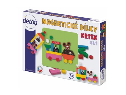 Magnetické dílky mini Krtek dřevo 27ks v krabici 27x19x3cm