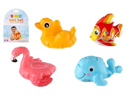 Hračka zvířátko nafukovací do vany 4 druhy v krabičce 15x20cm